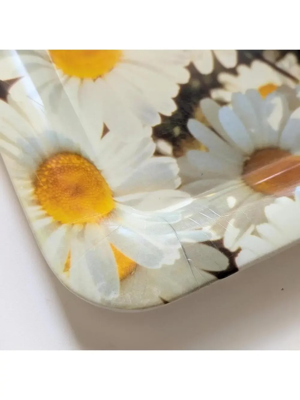 1970s Vintage Flower Power Serving Tray with Daisies